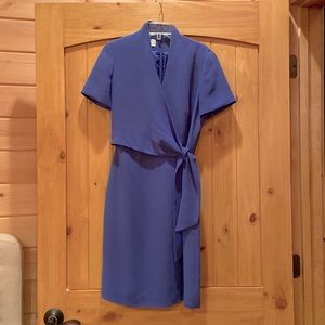 Jones New York periwinkle faux-wrap dress.